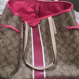 Coach Brown and Pink Signature Tote
